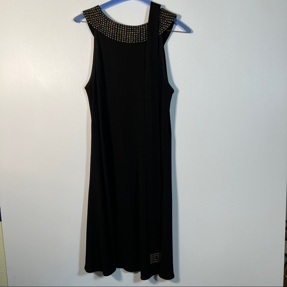 ALICE + OLIVIA Size M Little Black Dress with Studs on Neckline. Condition good! - Picture 4 of 5